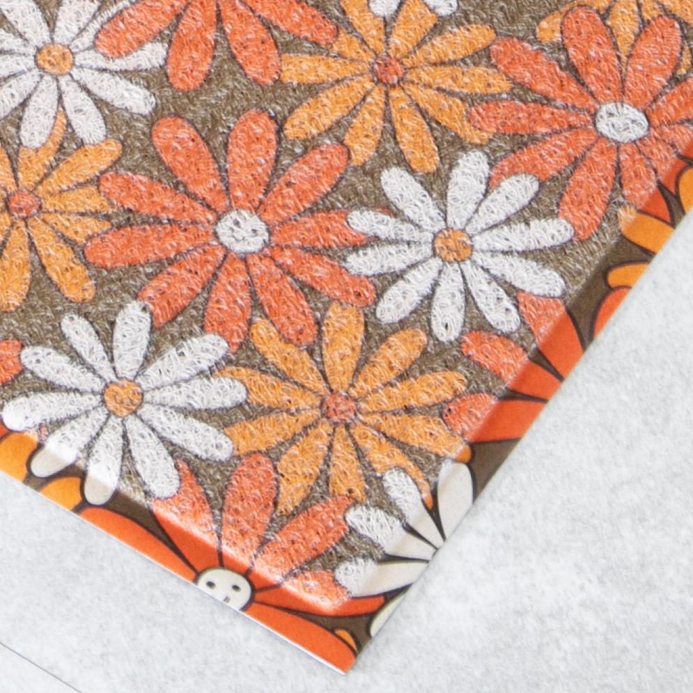 Artsy Doormats Orange Happy Flowers Doormat (70 X 40cm)
