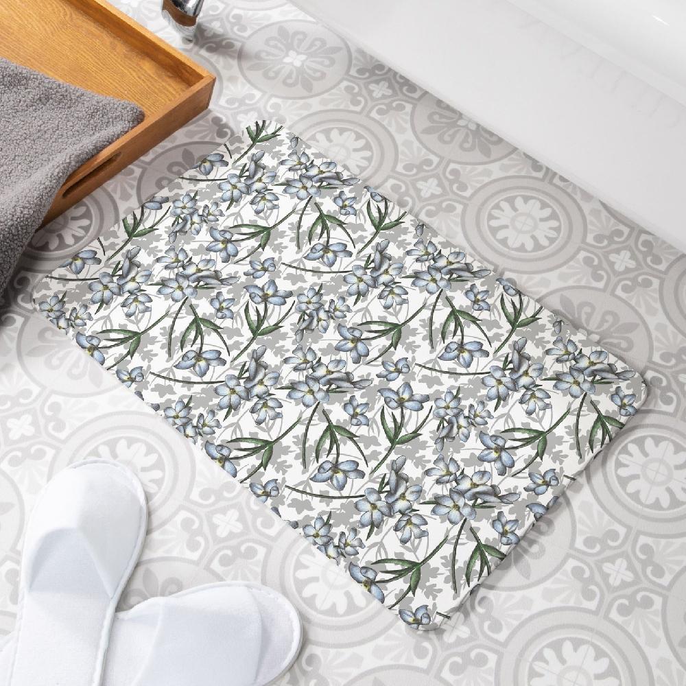 artsy doormats Oriental Garden White Non Slip Stone Bath Mat