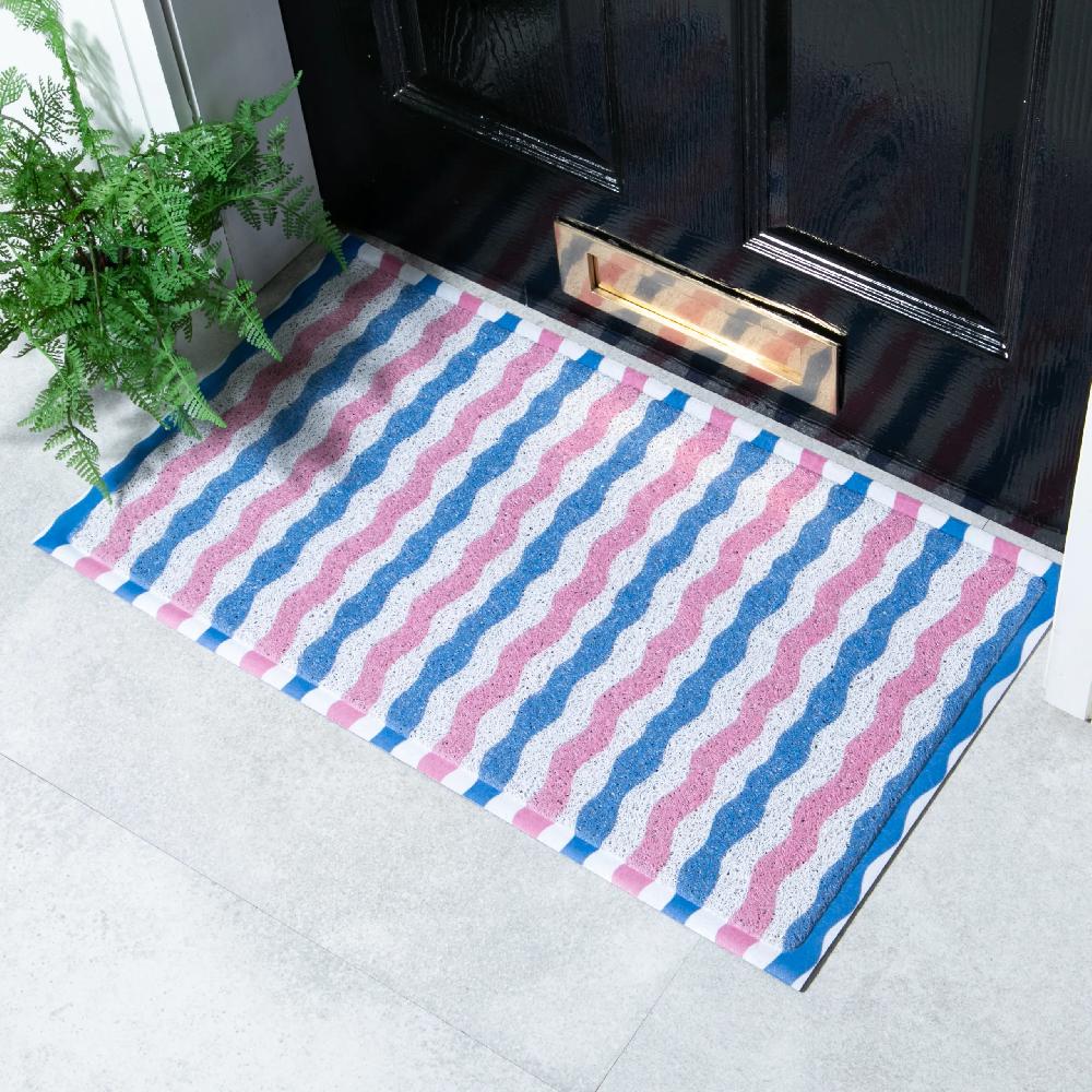 artsy doormats Pink Blue Waves Doormat x Melissa Donne