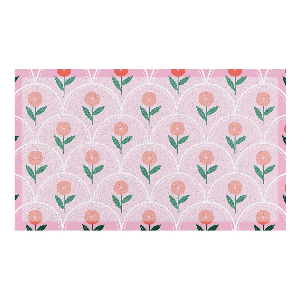 Artsy Doormats Pink Floral Pattern Doormat X Melissa Donne
