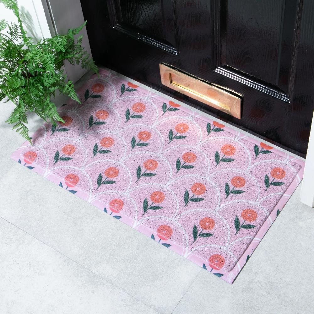 artsy doormats Pink Floral Pattern Doormat x Melissa Donne