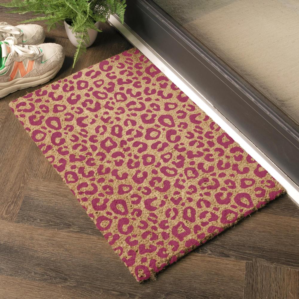 Artsy Doormats Pink Leopard Print Doormat (60 X 40cm)