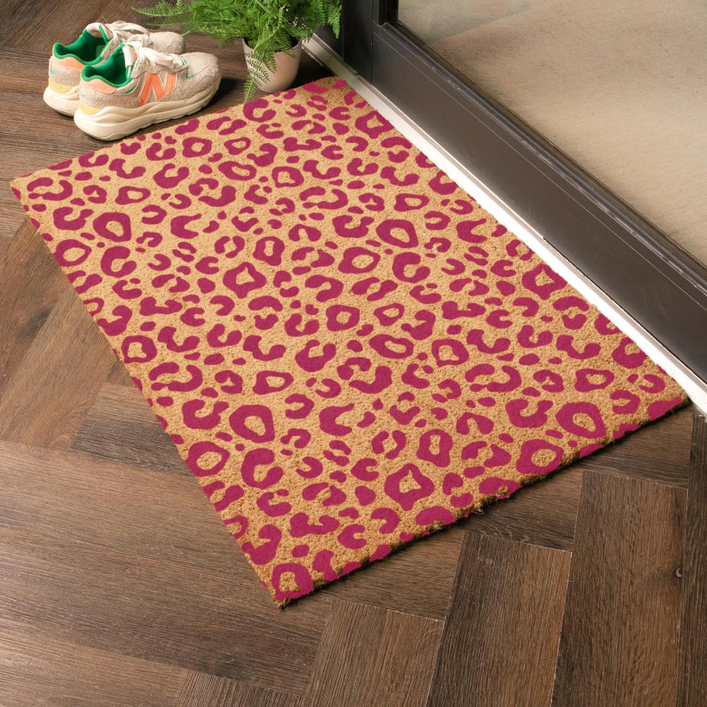 Artsy Doormats Pink Leopard Print Doormat (90 X 60cm)