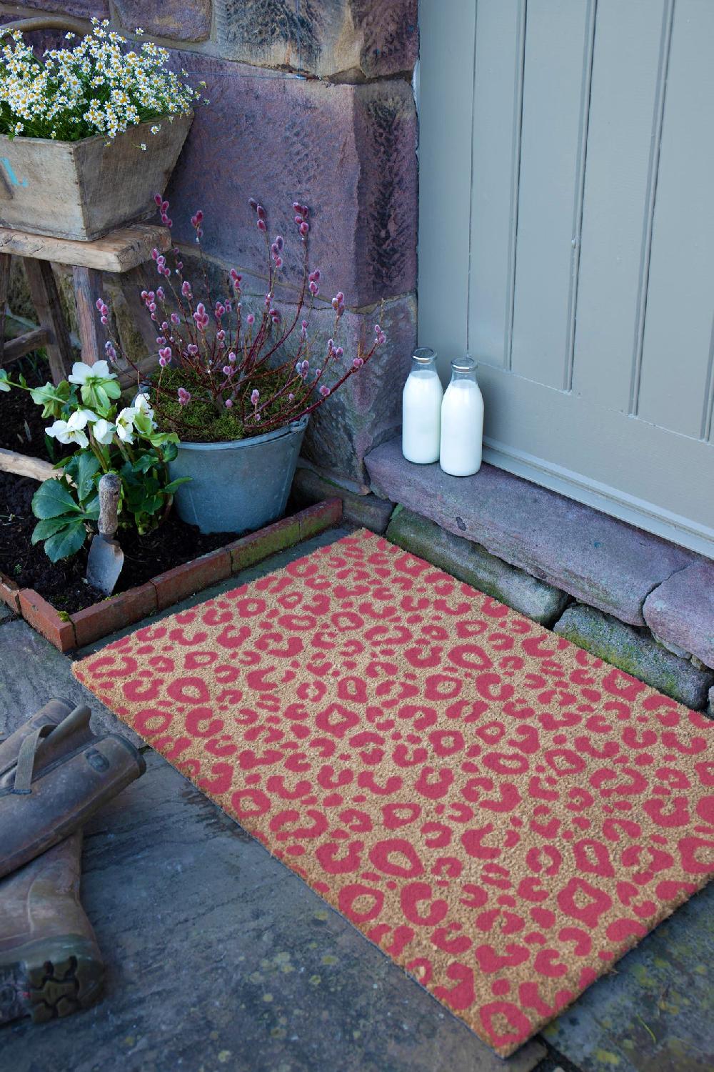 Artsy Doormats Pink Leopard Print Doormat (90 X 60cm)