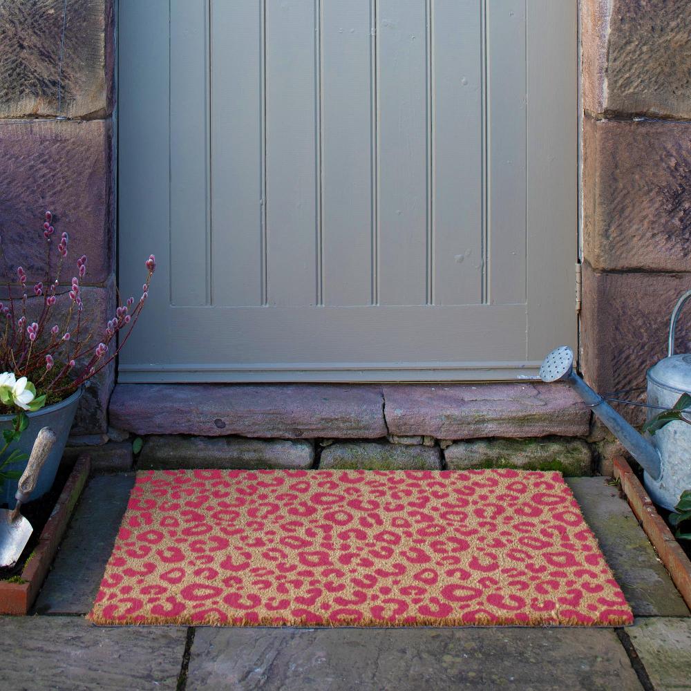 Artsy Doormats Pink Leopard Print Doormat (90 X 60cm)