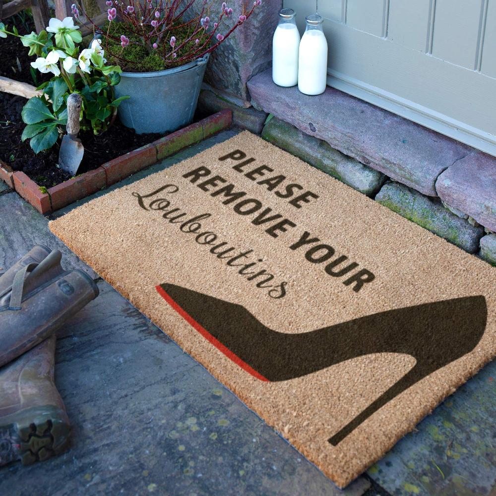 artsy doormats Please Remove Your Louboutins Doormat (90 x 60cm)