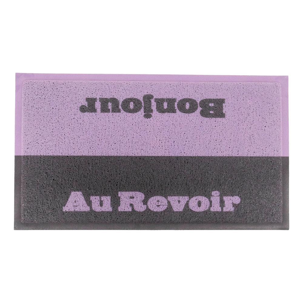 Artsy Doormats Purple Bonjour Au Revoir Doormat (70 X 40cm)