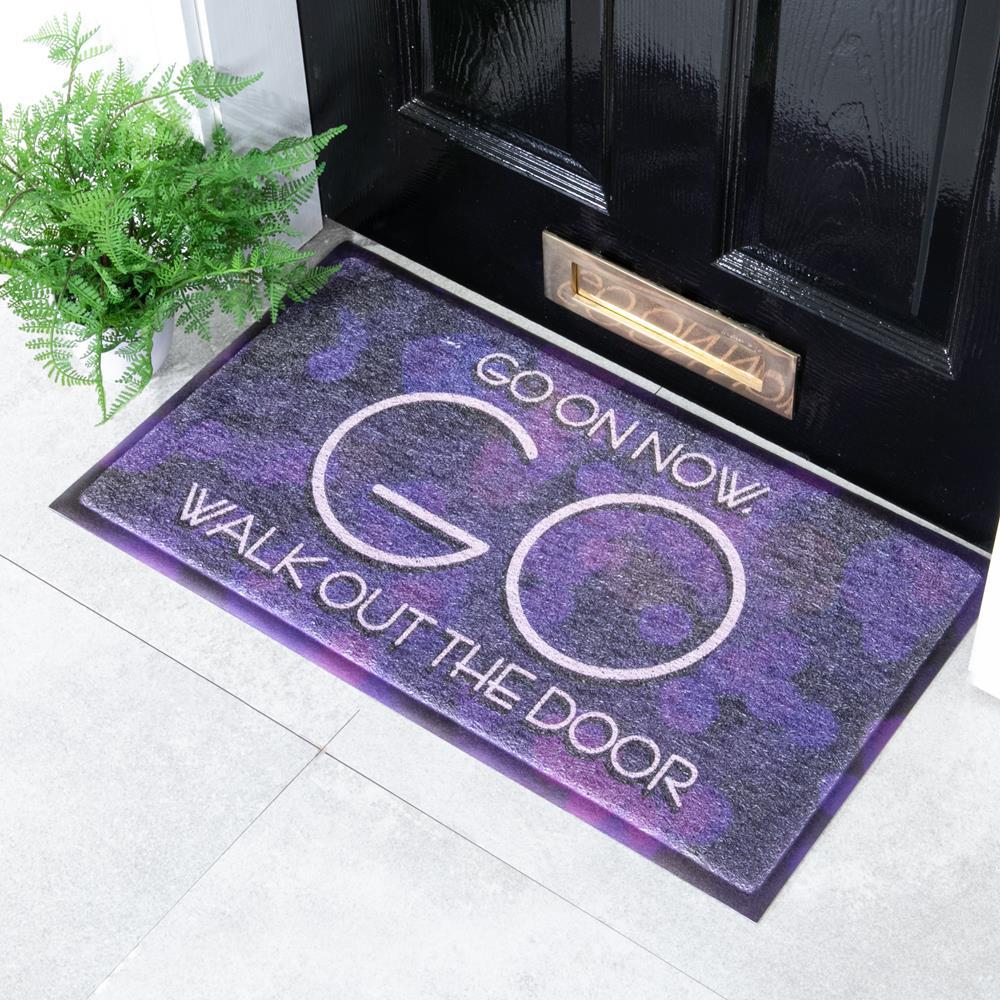 artsy doormats Purple Go On Now Go Doormat (70 x 40cm)