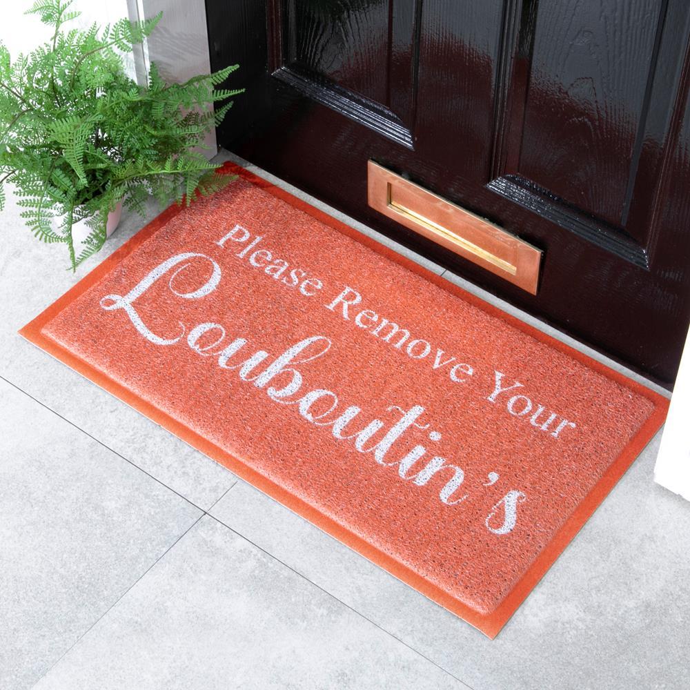 artsy doormats Red Please Remove Your Louboutins Doormat (70 x 40cm)