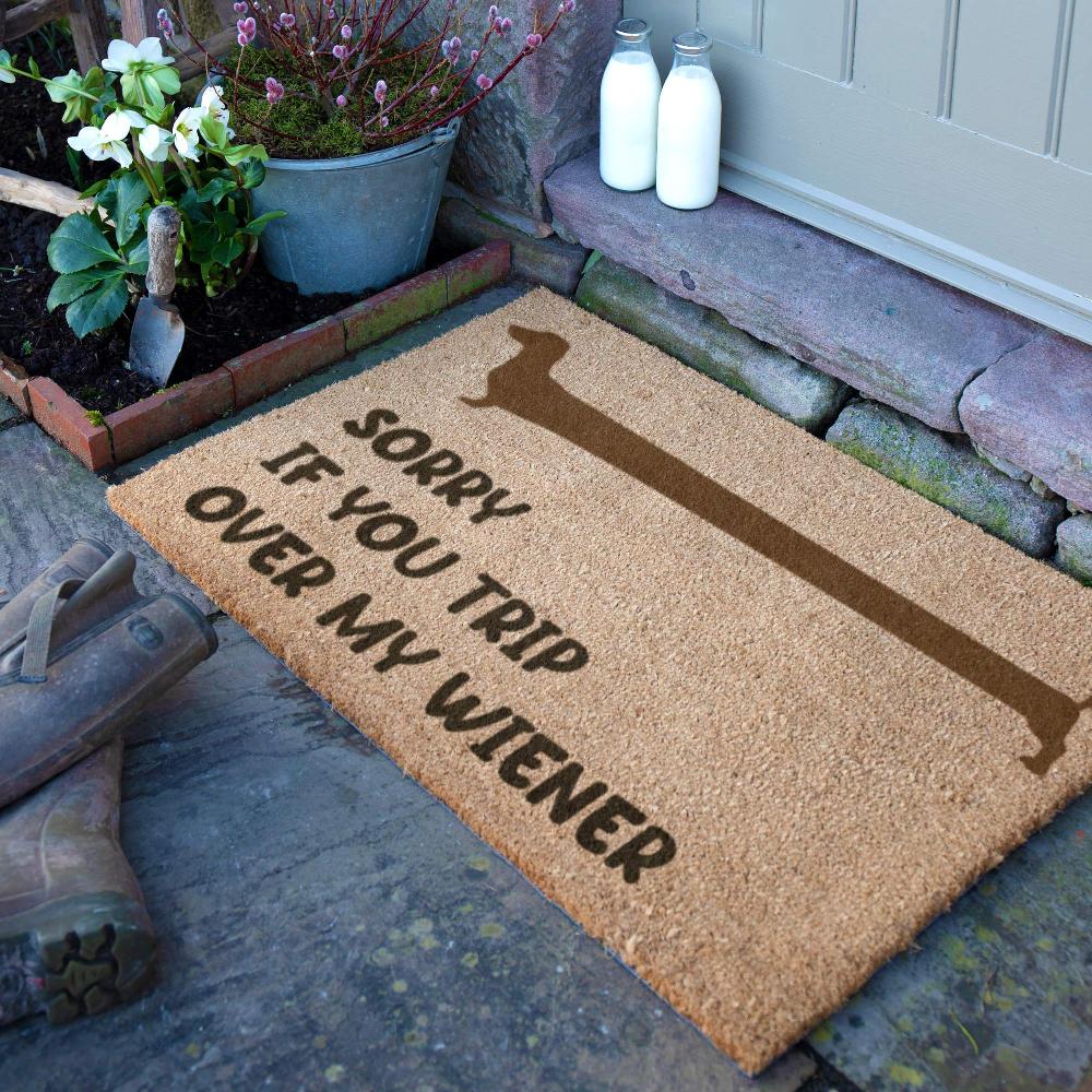artsy doormats Sorry If You Trip Over My Wiener Doormat (90 x 60cm)