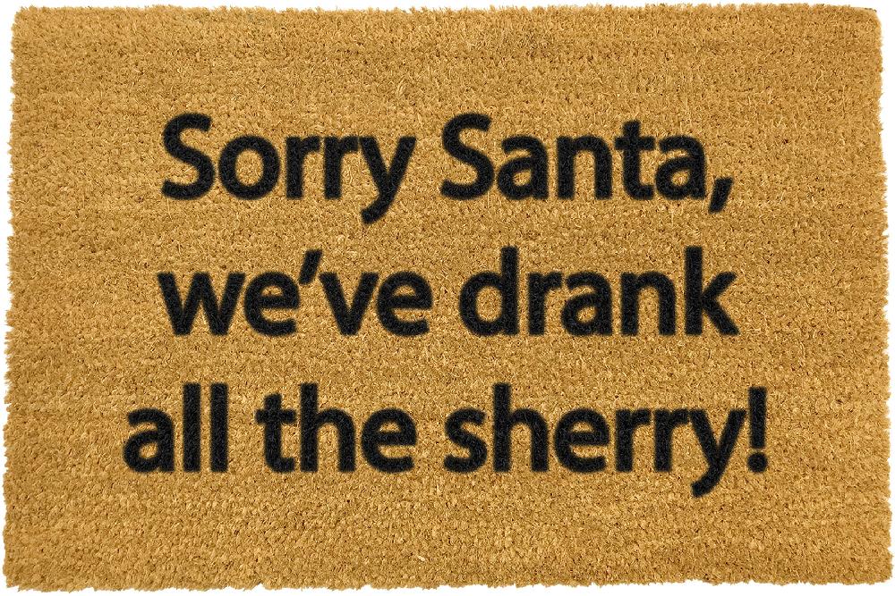 Artsy Doormats Sorry Santa We Drank All The Sherry Doormat