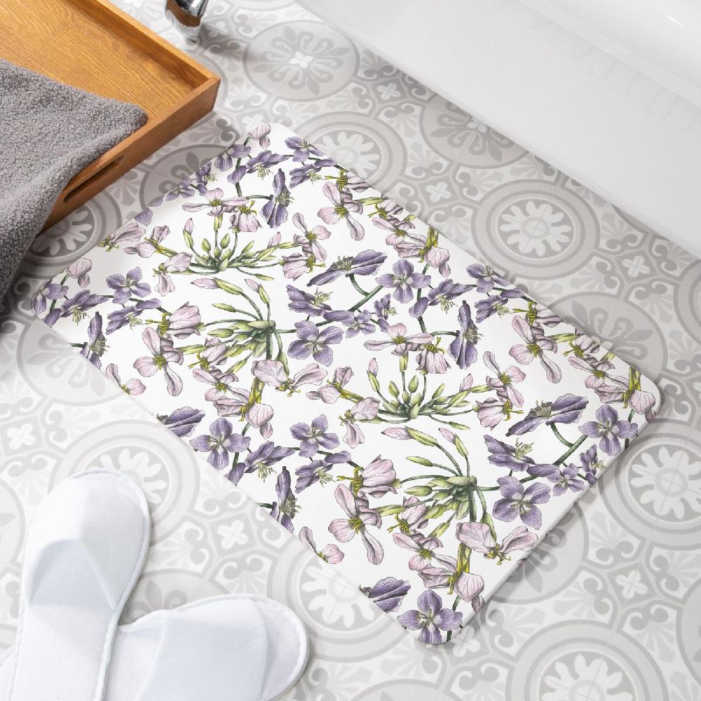 artsy doormats Spring Is Calling White Non Slip Stone Bath Mat