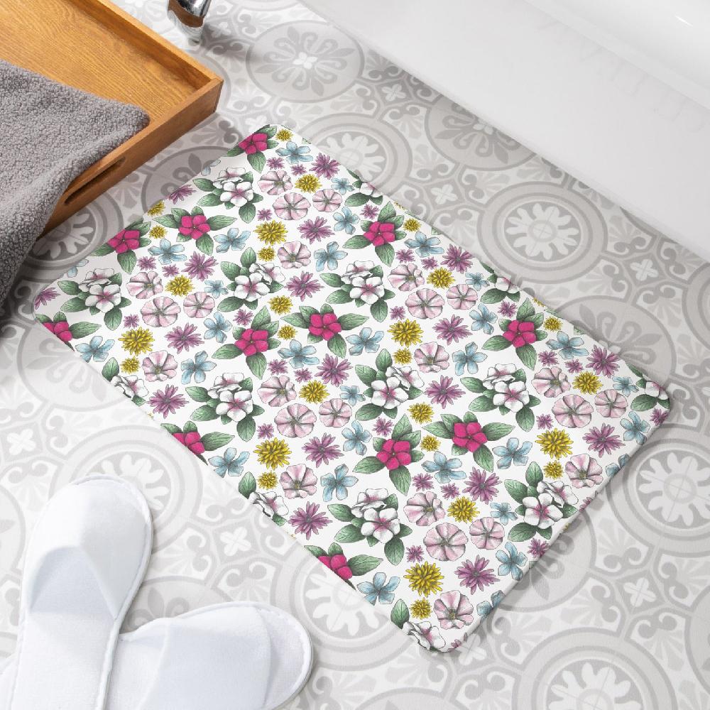 artsy doormats Spring Joy White Non Slip Stone Bath Mat