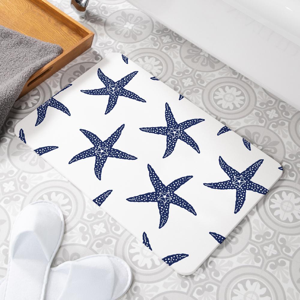 artsy doormats Starfish White Non Slip Stone Bath Mat
