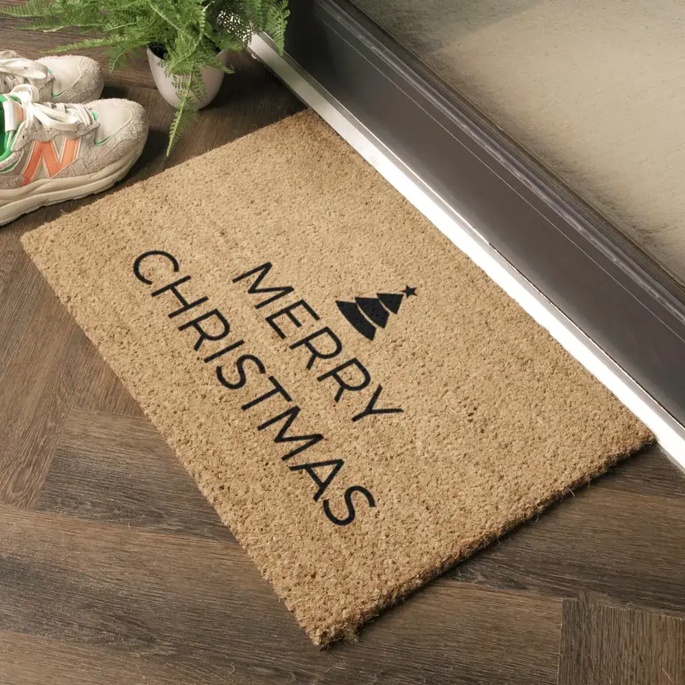 Artsy Doormats Traditional Merry Christmas Greeting Doormat