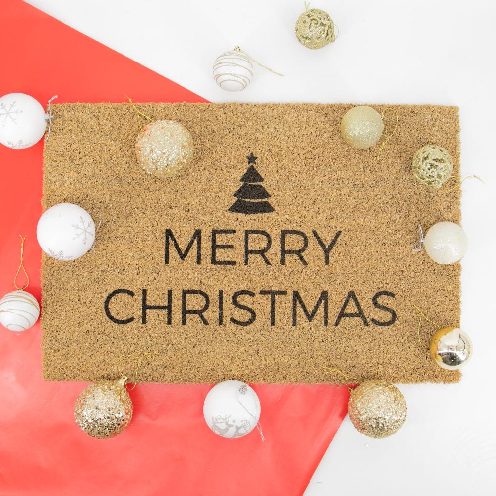 artsy doormats Traditional Merry Christmas Greeting Doormat