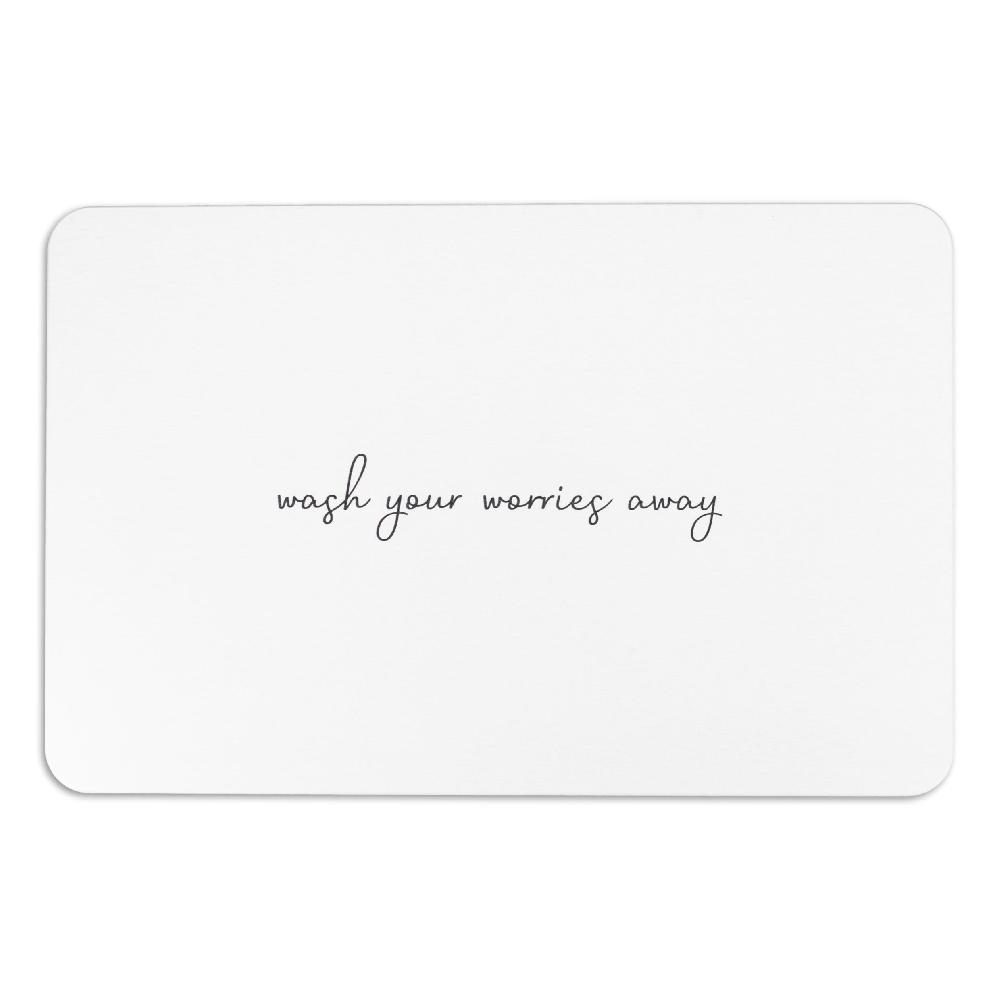 Artsy Doormats Wash Your Worries Away White Stone Non Slip Bath Mat