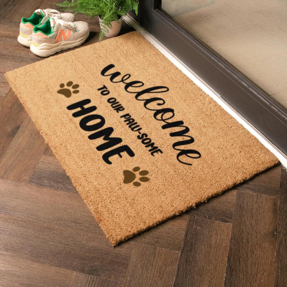 Artsy Doormats Welcome To Our Paw-Some Home Doormat (90 X 60cm)