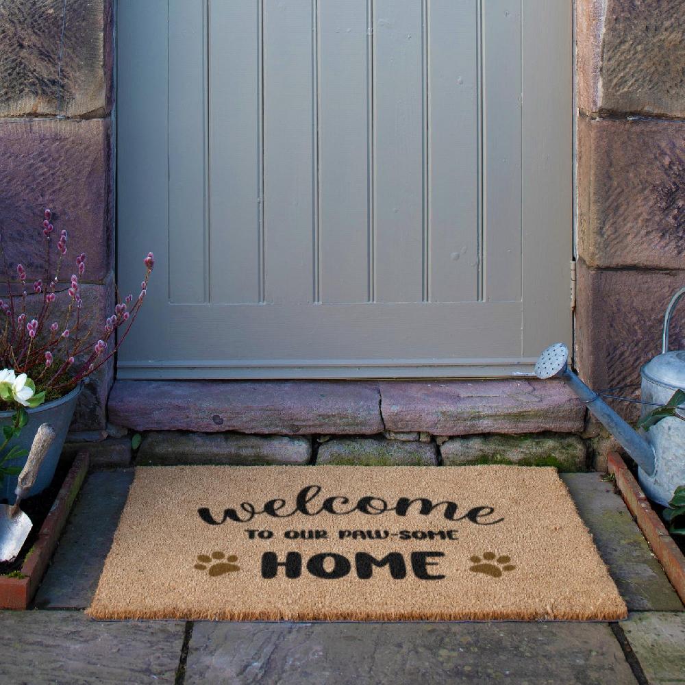 Artsy Doormats Welcome To Our Paw-Some Home Doormat (90 X 60cm)