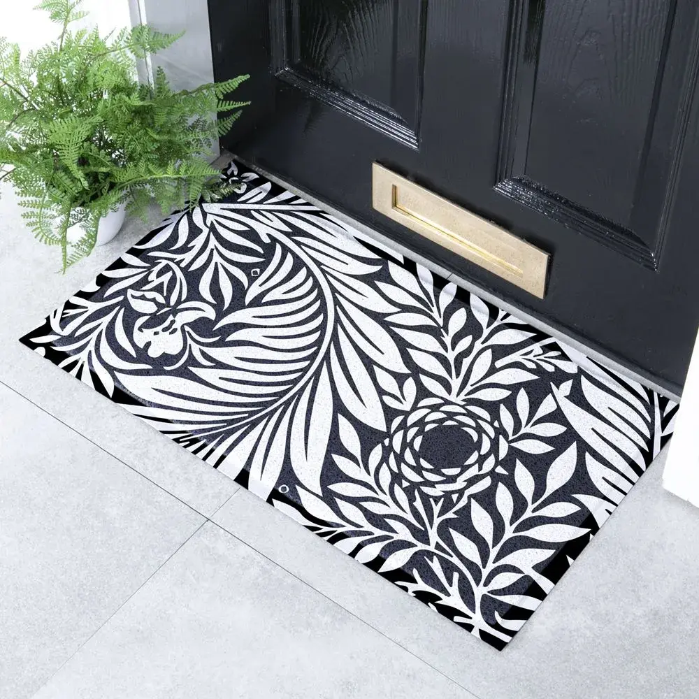 artsy doormats William Morris Black And White Indoor & Outdoor Doormat – 70x40cm