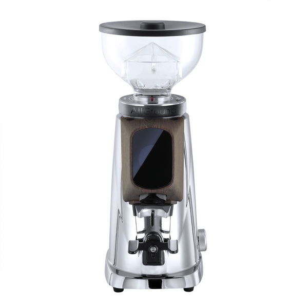 ascaso AllGround All Purpose Home Coffee Grinder - Chrome w/ Dark Oak