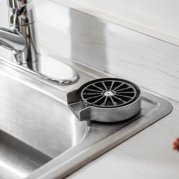 Ascaso GLASS RINSER FOR KITCHEN SINKS NSF APPROVED 4" ROUND STAINLESS STEEL PAN WITH DETACHED WOBBLE PLATE ACTIVATION