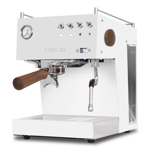 Ascaso Steel UNO PID Programmable Espresso Machine W/ Volumetric Controls Single Thermoblock 120V (White)