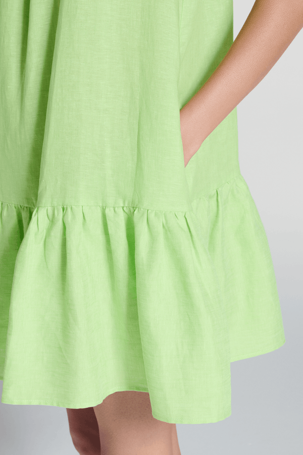 Asceno Adana Dress Citrus Green Linen