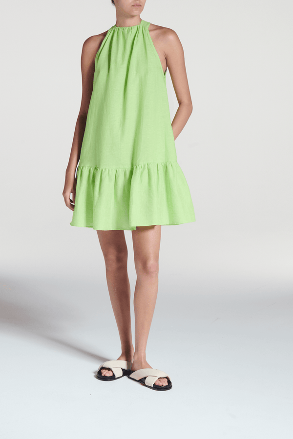 Asceno Adana Dress Citrus Green Linen
