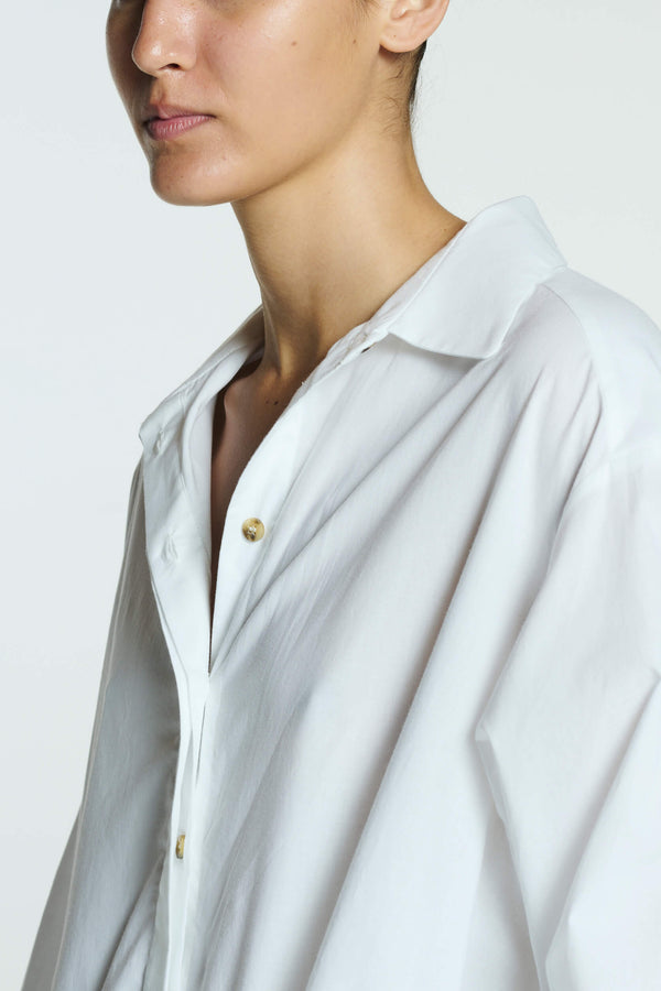 Asceno Allegra Shirt Dress White Cotton