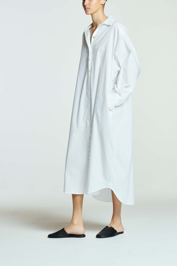 asceno Allegra Shirt Dress White Cotton