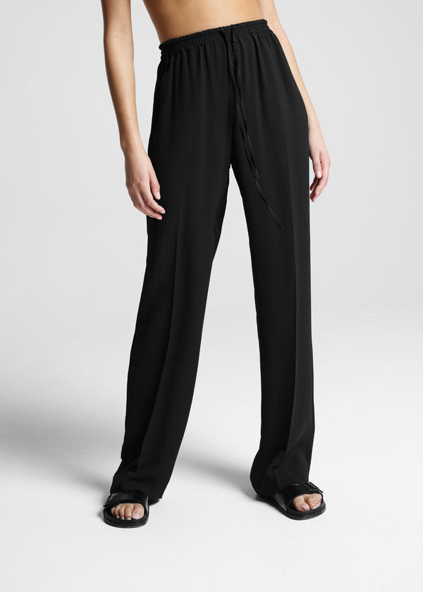 Asceno Aurelia Trouser Black Viscose Crepe