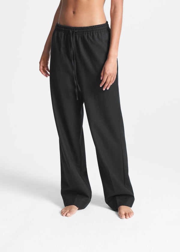 Asceno Aurelia Trouser Black Wool Cashmere Flannel