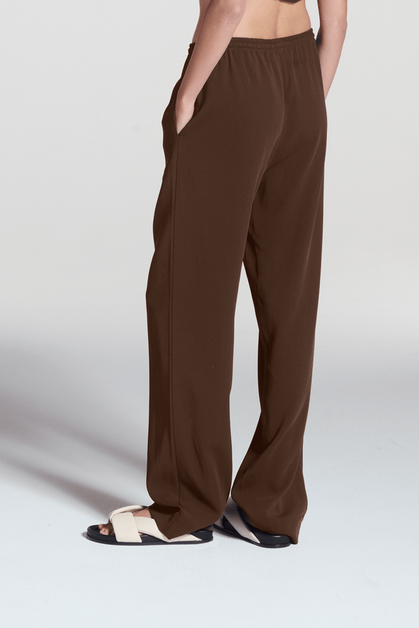 Asceno Aurelia Trouser Coffee Viscose Crepe