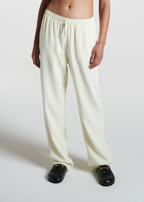 Asceno Aurelia Trouser Ecru Viscose Crepe