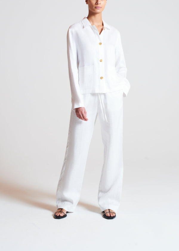 asceno Aurelia Trouser White Heavy Linen