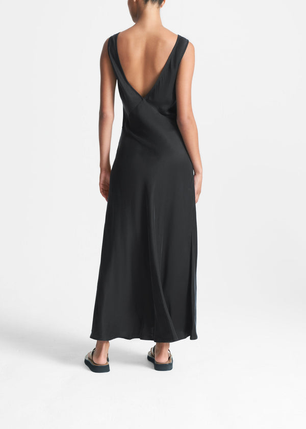 Asceno Bordeaux Slip Dress Black Silk