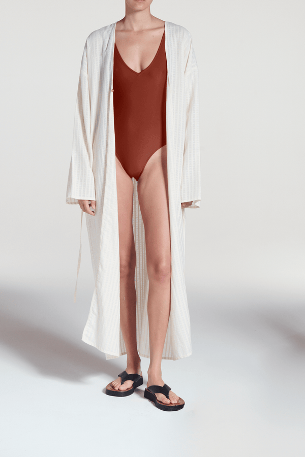 Asceno Comporta V-Neck Swimsuit Copper