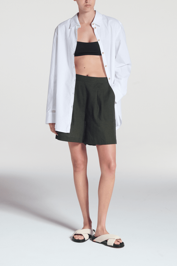 asceno Dallas Short Sea Moss Green Linen