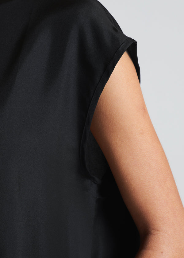 Asceno Dasha Top Black Silk Twill