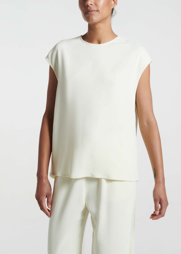 asceno Dasha Top Ecru Viscose Crepe
