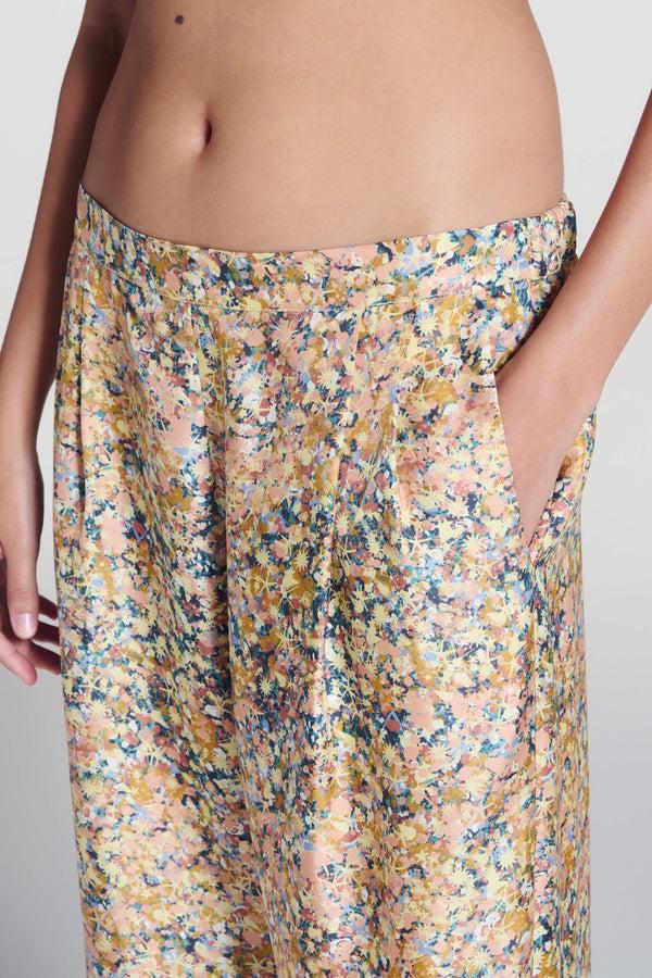 Asceno Isola Trouser Beachscape Tan Silk Twill