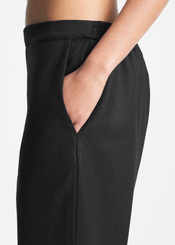 Asceno Lazio Trouser Black Wool Cashmere Flannel