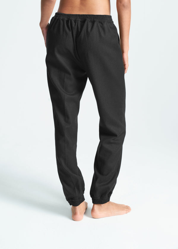 Asceno Lazio Trouser Black Wool Cashmere Flannel