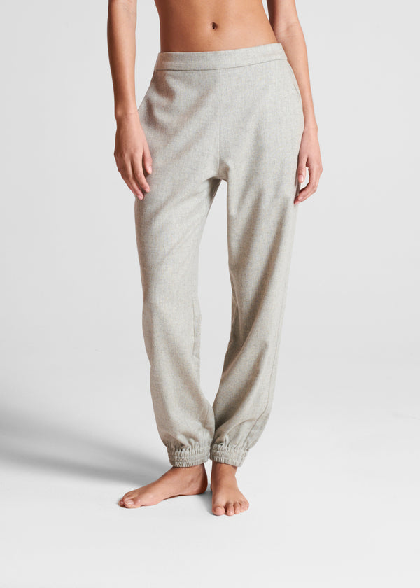 Asceno Lazio Trouser Oat Wool Cashmere Flannel