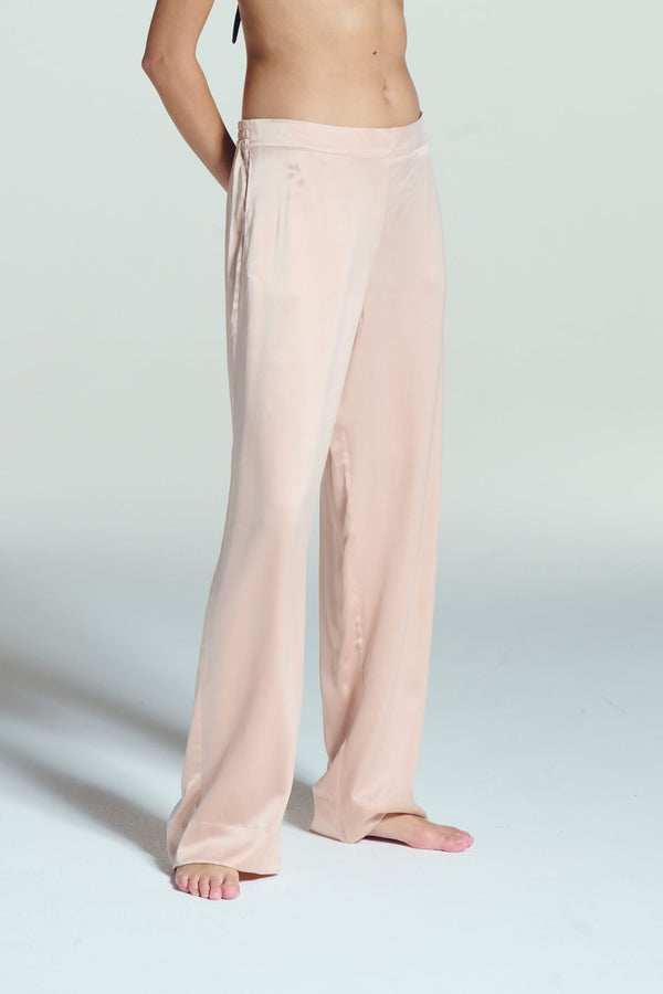 Asceno London Pyjama Bottom Pale Blush Silk