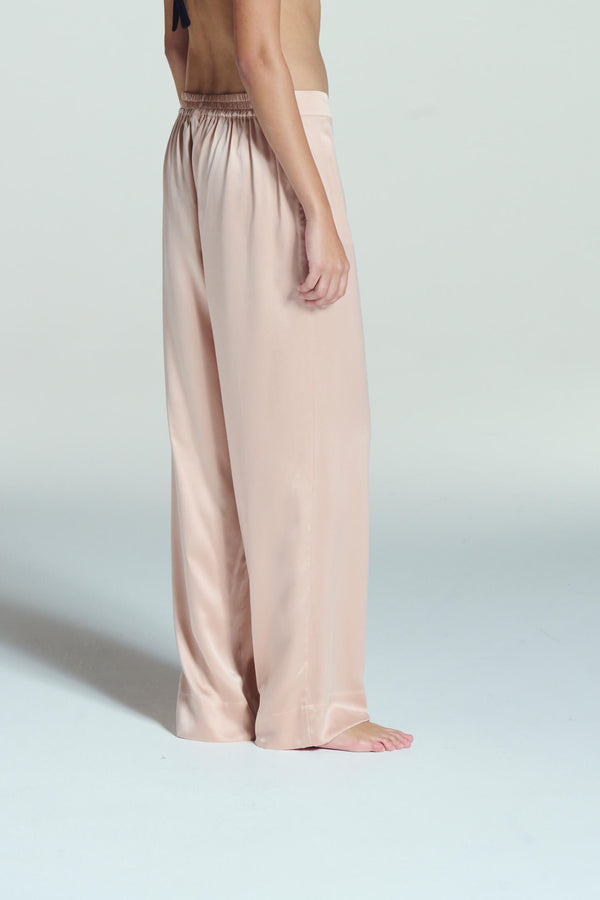 Asceno London Pyjama Bottom Pale Blush Silk