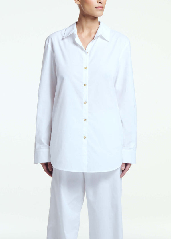 asceno London Pyjama Top White Cotton