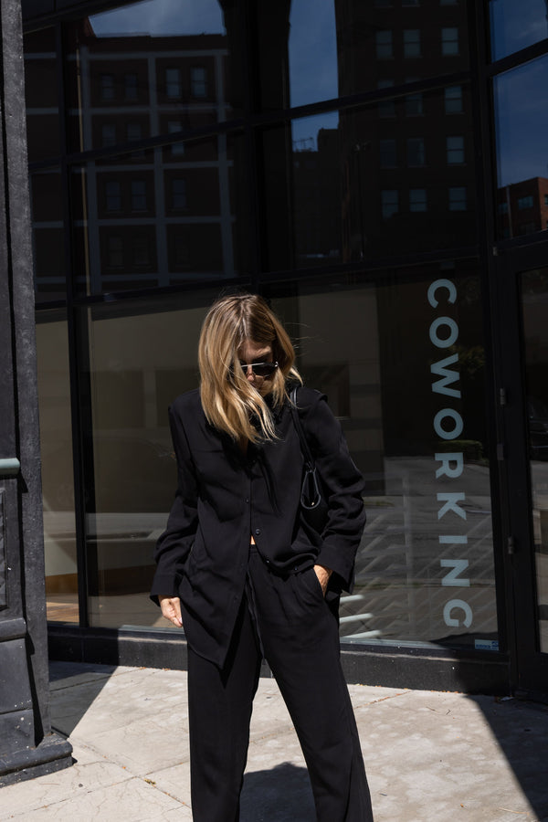 Asceno London Shirt Black Viscose Crepe