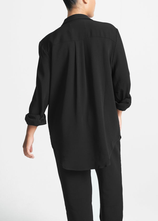 Asceno London Shirt Black Viscose Crepe